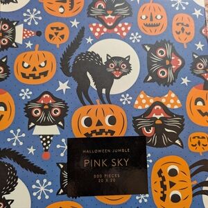 Halloween Jumble puzzle 500 pieces 20x20 pink sky